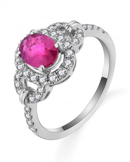 OVAL RUBY DIAMOND RING (TR5650)