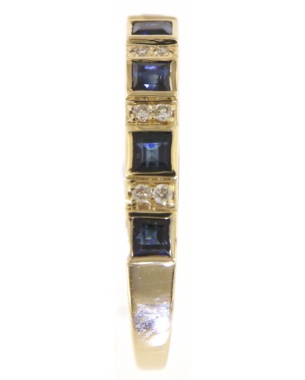 PRINCESS CUT SAPPHIRE DIAMOND BAND (TR5653)