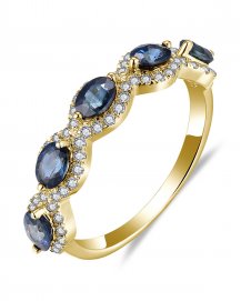 OVAL SAPPHIRE DIAMOND BAND (TR5675)