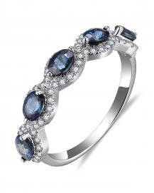 OVAL SAPPHIRE DIAMOND BAND (TR5675)