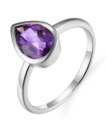 PEAR AMETHYST DIAMOND RING (TR5707)