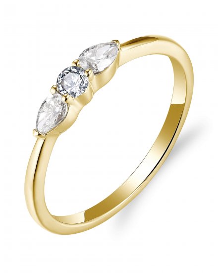 THREE STONE PEAR DIAMOND RING (TR5709)