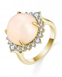 ROUND OPAL DIAMOND RING (TR5715)