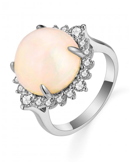 ROUND OPAL DIAMOND RING (TR5715)