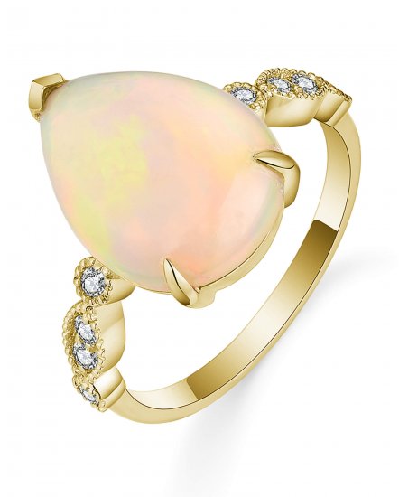PEAR OPAL DIAMOND RING (TR5717)