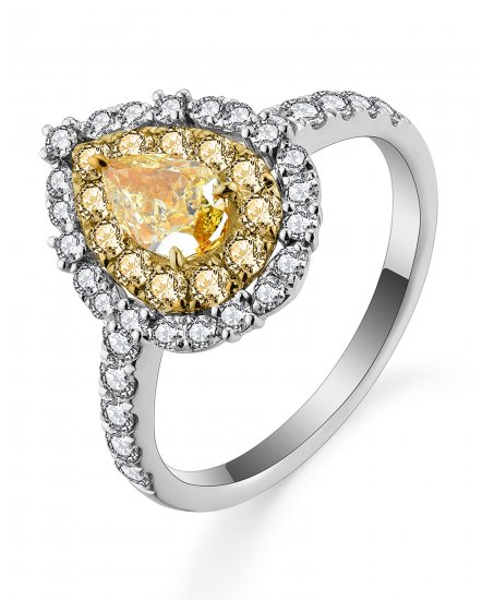 MULTI TONE PEAR DIAMOND ENGAGEMENT RING (TR5720)