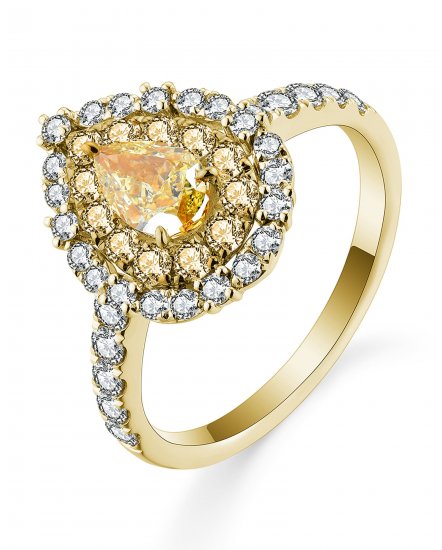 MULTI TONE PEAR DIAMOND ENGAGEMENT RING (TR5720)
