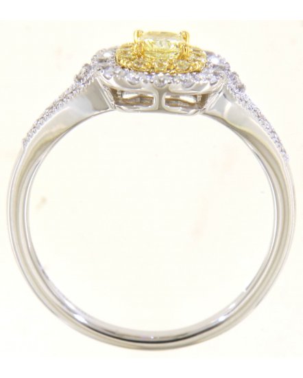 MULTI TONE CUSHION DIAMOND ENGAGEMENT RING (TR5731)