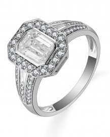 EMERALD CUT DIAMOND ENGAGEMENT RING (TR5733)