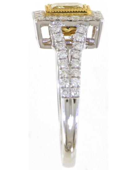MULTI TONE PRINCESS CUT DIAMOND ENGAGEMENT RING (TR5734)