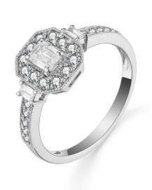 EMERALD CUT DIAMOND ENGAGEMENT RING (TR5741)