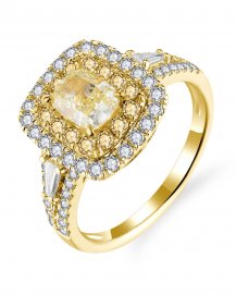 MULTI TONE CUSHION DIAMOND ENGAGEMENT RING (TR5743)