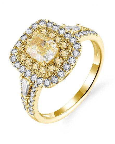 MULTI TONE CUSHION DIAMOND ENGAGEMENT RING (TR5743)