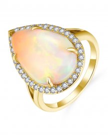 PEAR OPAL DIAMOND RING (TR5745)