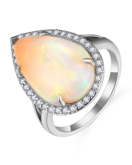 PEAR OPAL DIAMOND RING (TR5745)