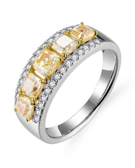 MULTI TONE CUSHION DIAMOND BAND (TR5748)