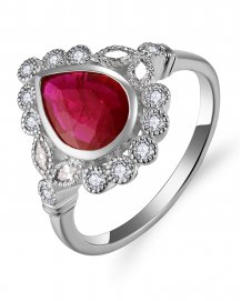 PEAR RUBY DIAMOND RING (TR5751)