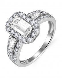 EMERALD CUT DIAMOND ENGAGEMENT RING (TR5755)