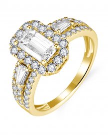 EMERALD CUT DIAMOND ENGAGEMENT RING (TR5755)