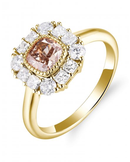 MULTI TONE CUSHION DIAMOND ENGAGEMENT RING (TR5762)