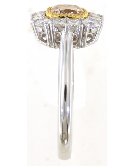 MULTI TONE CUSHION DIAMOND ENGAGEMENT RING (TR5762)