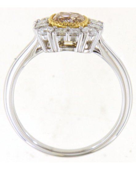 MULTI TONE CUSHION DIAMOND ENGAGEMENT RING (TR5762)