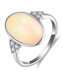 OVAL OPAL DIAMOND RING (TR5774)