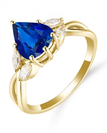 PEAR SAPPHIRE DIAMOND RING (TR5776)