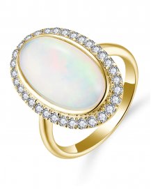 OVAL OPAL DIAMOND RING (TR5780)