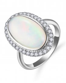 OVAL OPAL DIAMOND RING (TR5780)