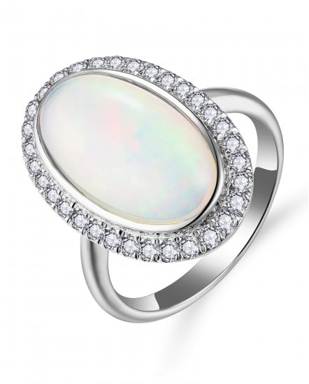 OVAL OPAL DIAMOND RING (TR5780)