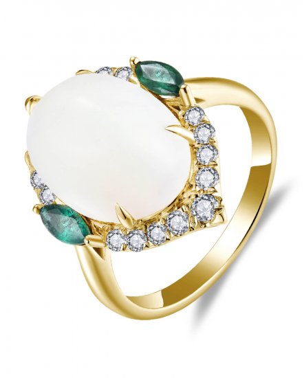 OVAL OPAL DIAMOND RING (TR5782)