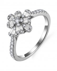 FLORAL STYLE BAGUETTE DIAMOND RING (TR5799)