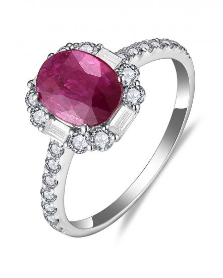 OVAL RUBY DIAMOND RING (TR5812)