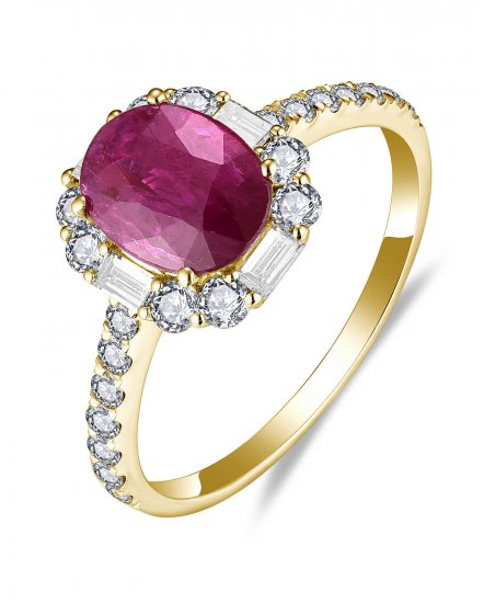OVAL RUBY DIAMOND RING (TR5812)