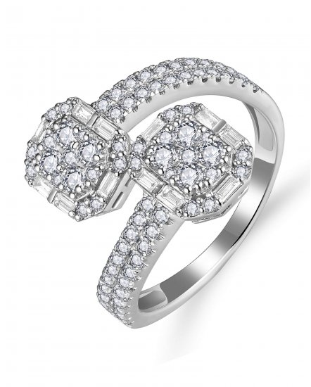 BYPASS BAGUETTE DIAMOND RING (TR5818)