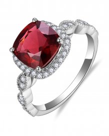 CUSHION GARNET DIAMOND RING (TR5874)