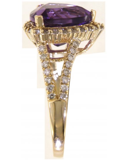 TRIANGLE AMETHYST DIAMOND RING (TR5894)