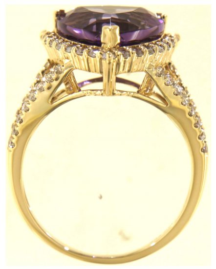 TRIANGLE AMETHYST DIAMOND RING (TR5894)