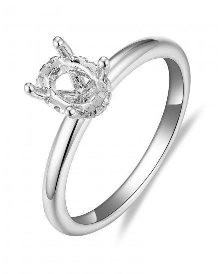 OVAL SEMI MOUNT DIAMOND ENGAGEMENT RING (TR5903)