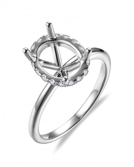 OVAL SEMI MOUNT DIAMOND ENGAGEMENT RING (TR5903H)
