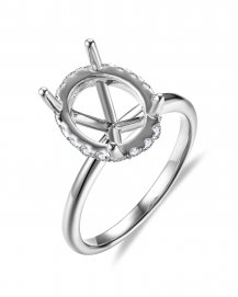 OVAL SEMI MOUNT DIAMOND ENGAGEMENT RING (TR5903J)