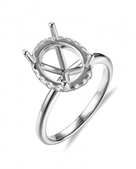 OVAL SEMI MOUNT DIAMOND ENGAGEMENT RING (TR5903J)