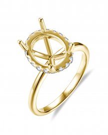 OVAL SEMI MOUNT DIAMOND ENGAGEMENT RING (TR5903J)