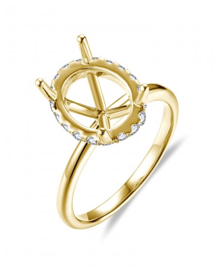 OVAL SEMI MOUNT DIAMOND ENGAGEMENT RING (TR5903J)