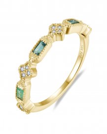 BAGUETTE EMERALD DIAMOND BAND (TR5931)