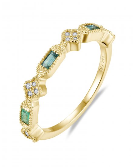 BAGUETTE EMERALD DIAMOND BAND (TR5931)