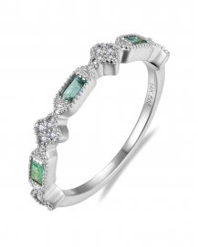 BAGUETTE EMERALD DIAMOND BAND (TR5931)