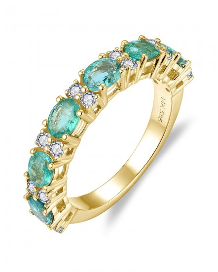 OVAL EMERALD DIAMOND BAND (TR5936)