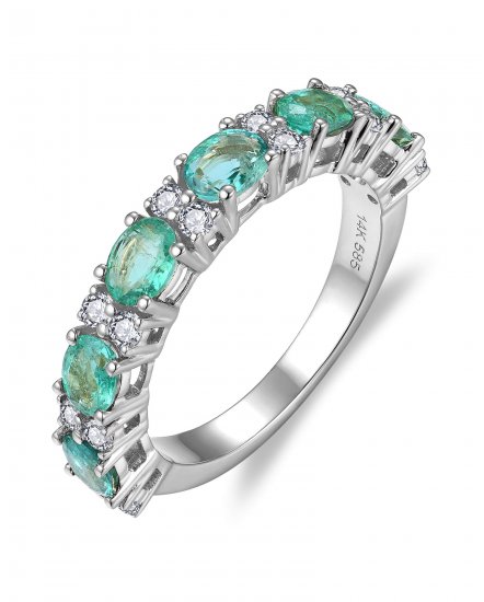 OVAL EMERALD DIAMOND BAND (TR5936)